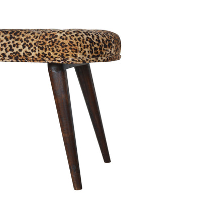 Leopard Print Deep Button Bench