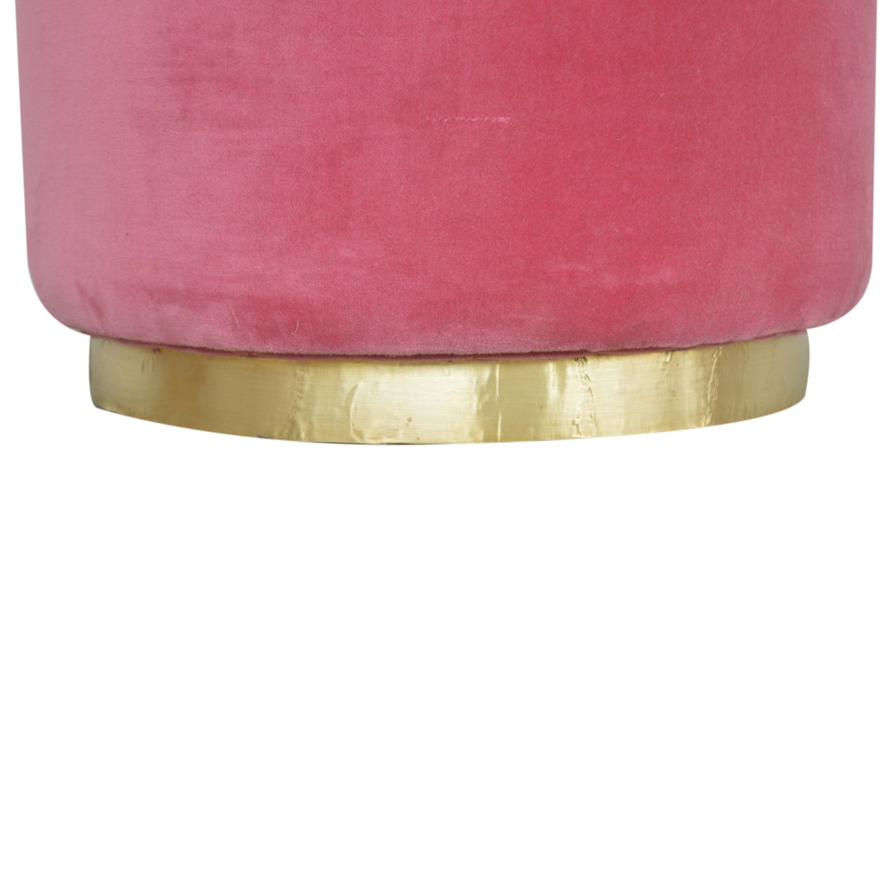 Large Pink Footstool with Gold Base