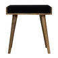 Black Velvet Tray Style Footstool