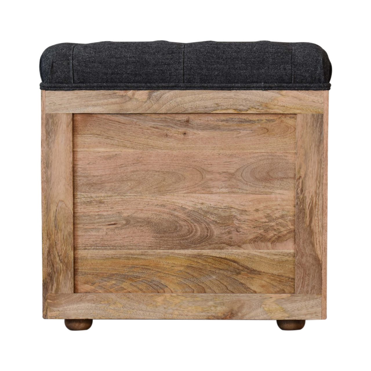 Mini Black Shoe Storage Footstool