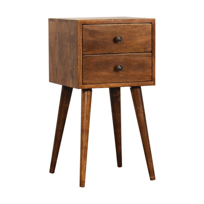 Mini 2 Drawer Chestnut Bedside