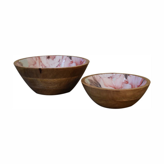 Pink Floral Bowl Set of 2