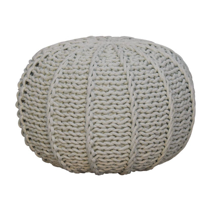 Grey Cable Pouffe