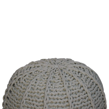 Grey Cable Pouffe