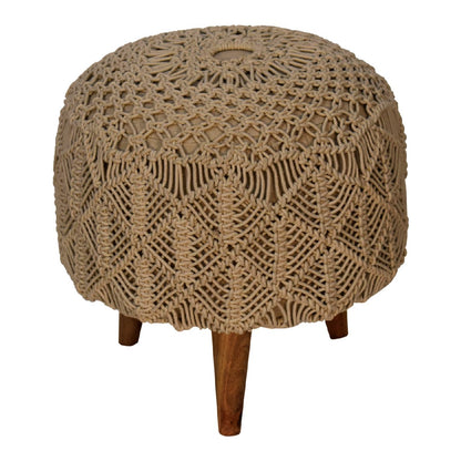 Crotchet Beige Footstool