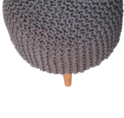 Keeva Grey Round Footstool