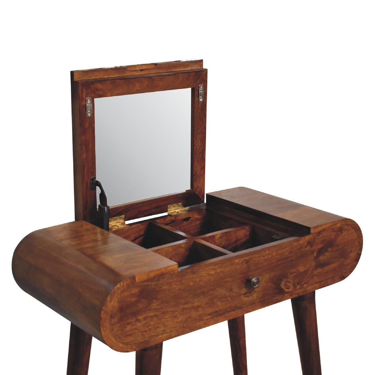 Mini Round Chestnut Fold Vanity