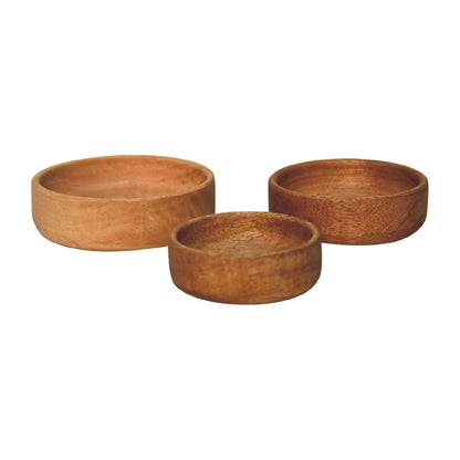 Solid Wood Fruit Bowl Set of 3