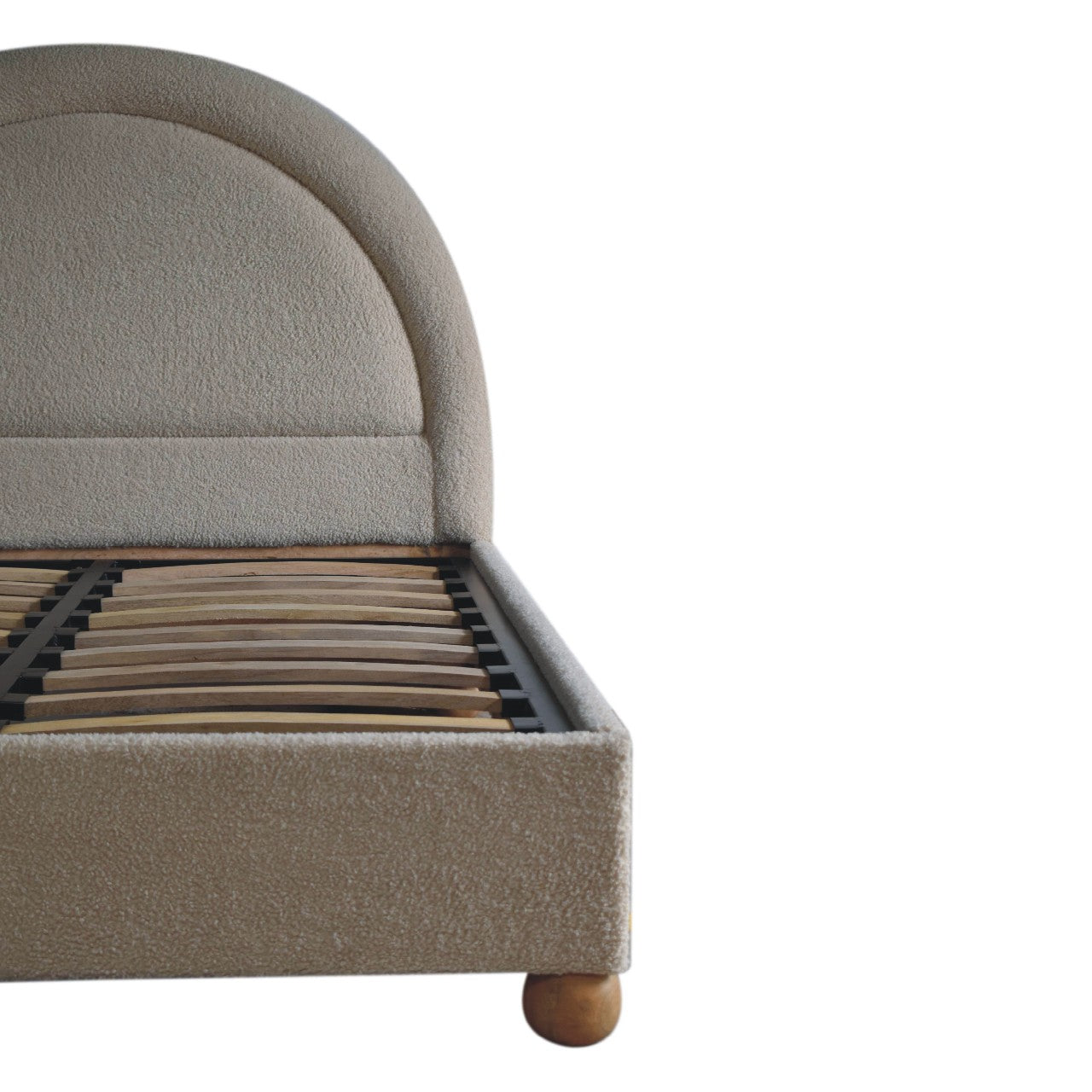 Cream Boucle Double Bed