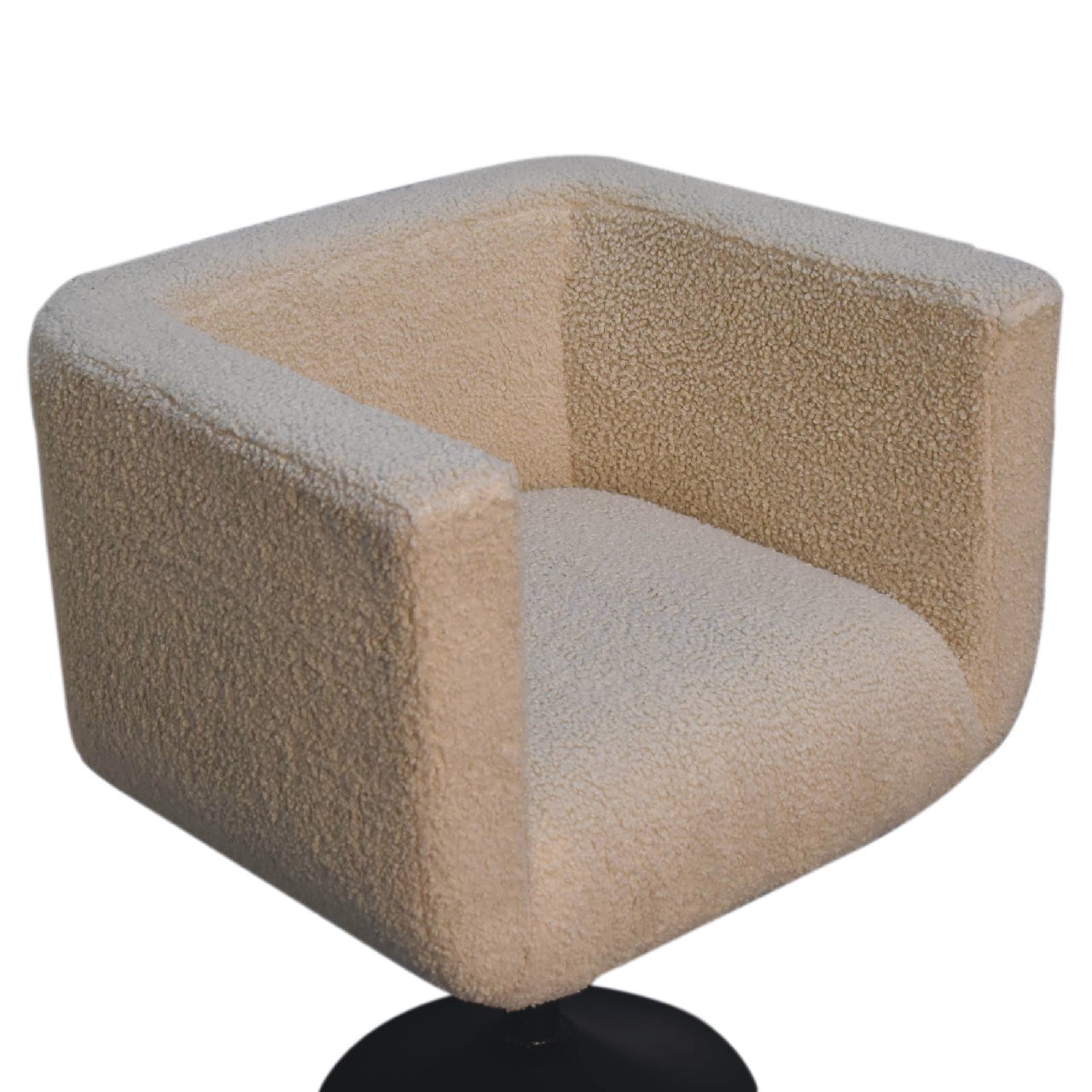 Cream Boucle Swivel Chair