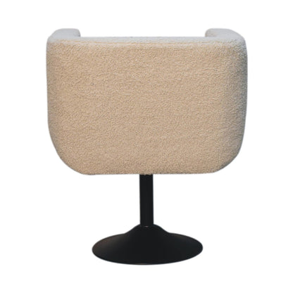 Cream Boucle Swivel Chair