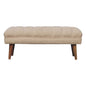 Cream Boucle Puffer Bench