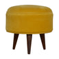 Mustard Velvet Nordic Footstool