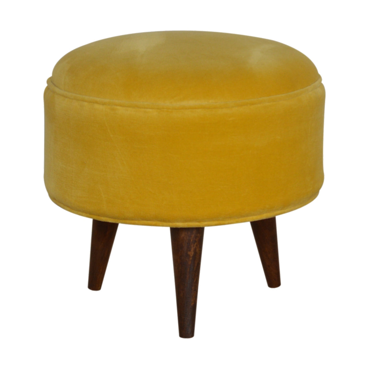 Mustard Velvet Nordic Footstool