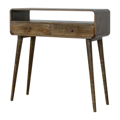 Curved Grey-wash Console Table