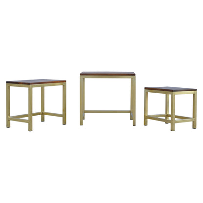 Chunky Gold Stool Set of 3