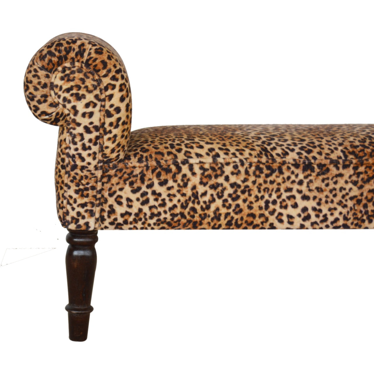 Leopard Print Velvet Bench