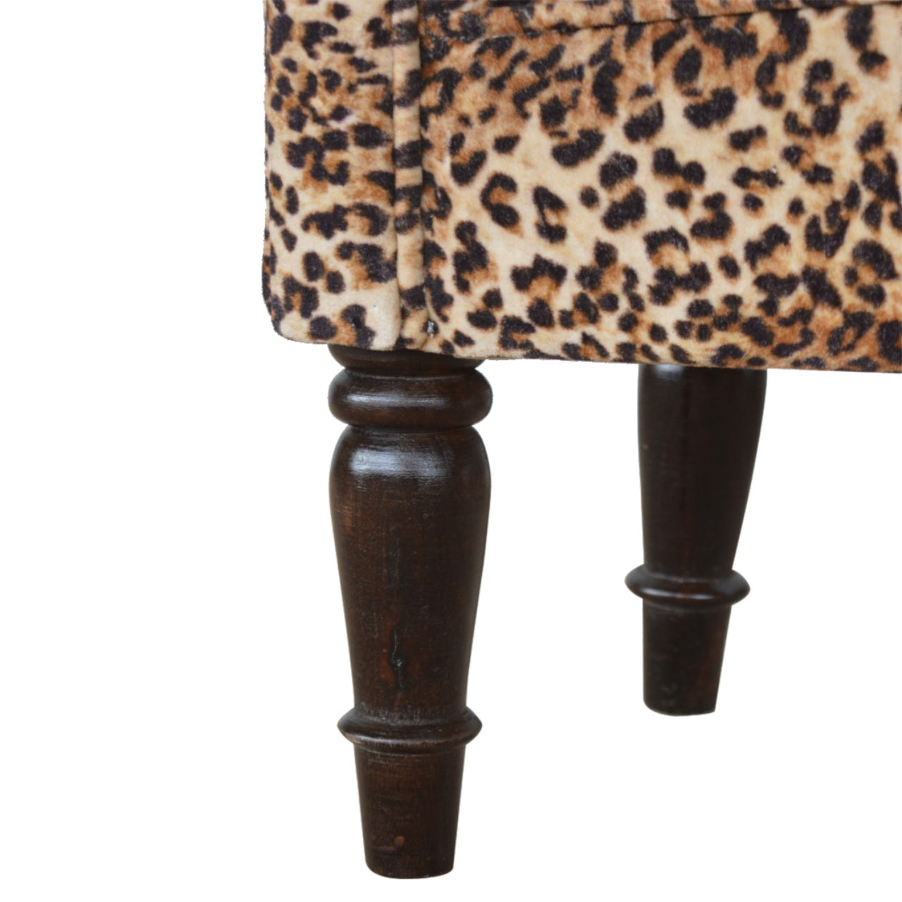 Leopard Print Velvet Bench