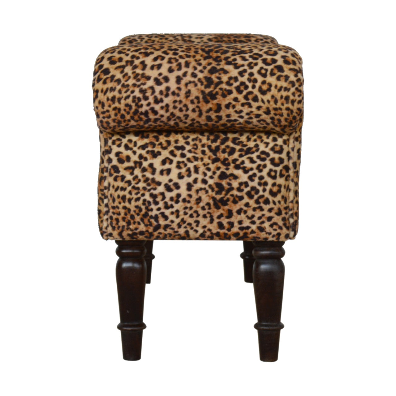 Leopard Print Velvet Bench